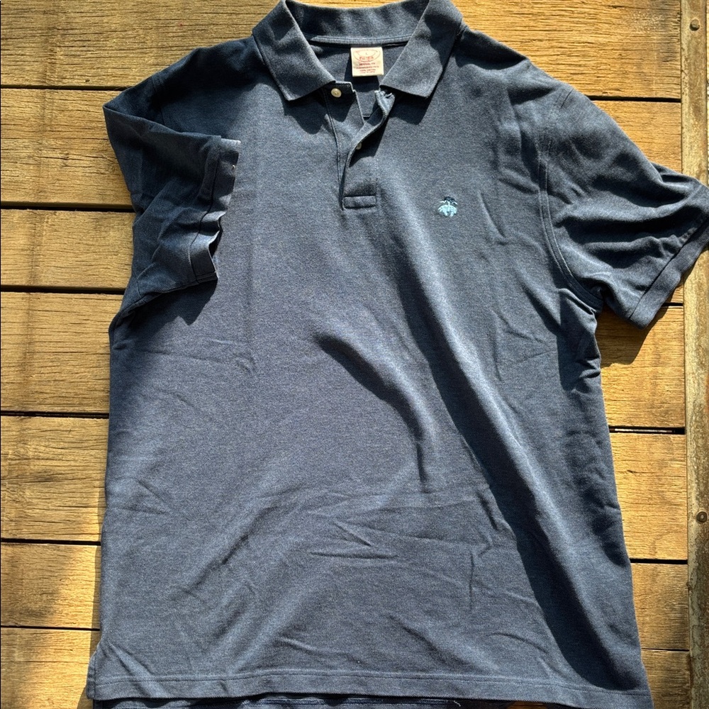 Brooks Brothers Mens Large Navy Pique Performance Polo
